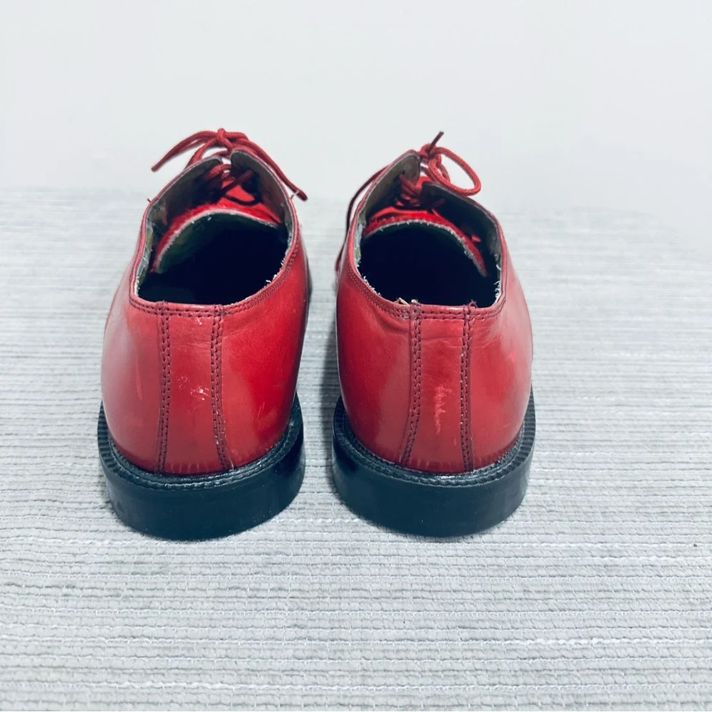 MARCO VICCI ‎ Red Leather Lace Up Men’s Size 10,5 M Dress Shoe